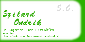 szilard ondrik business card